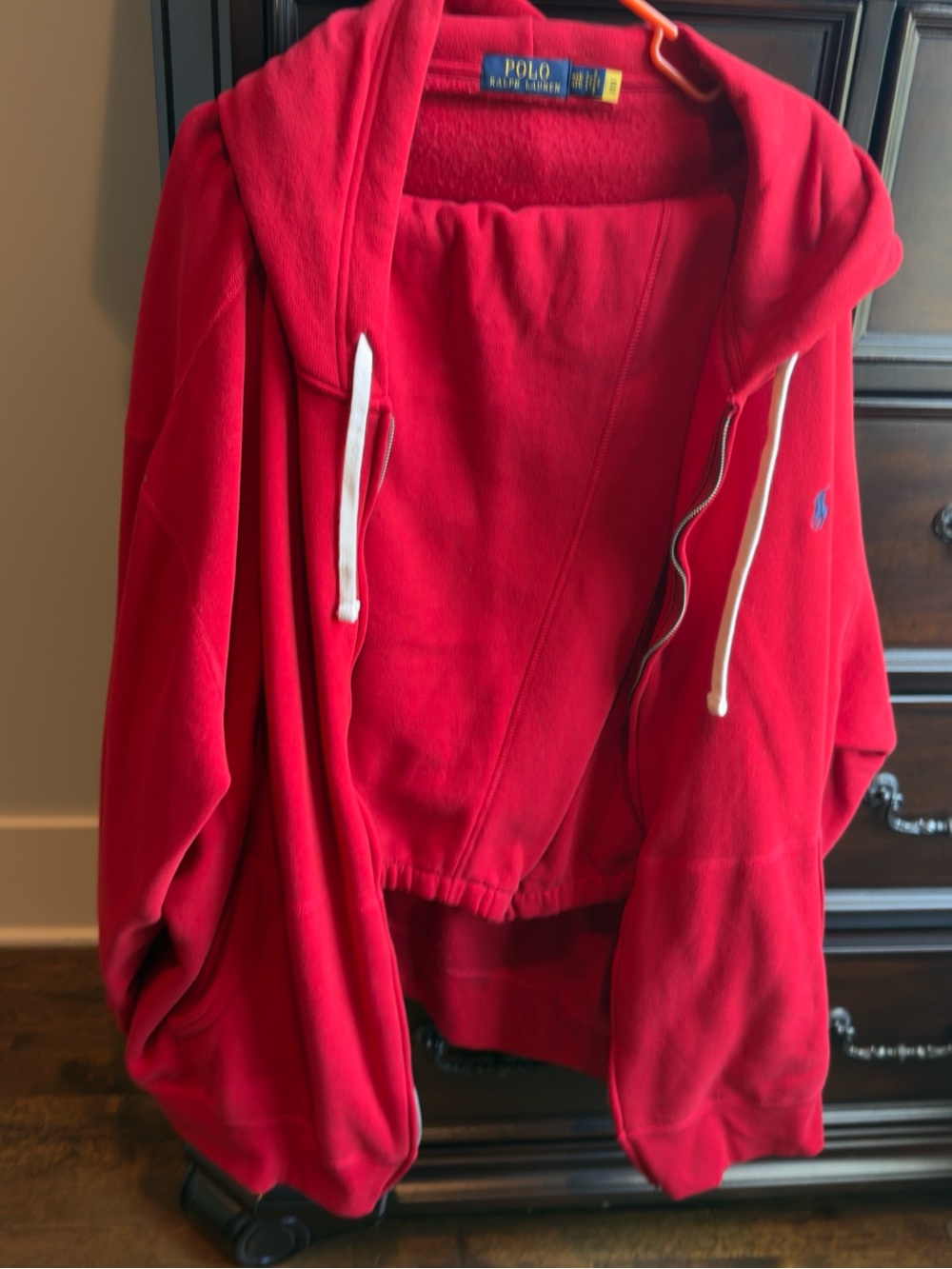 Ralph Lauren Bright Red Fleece Hoodie